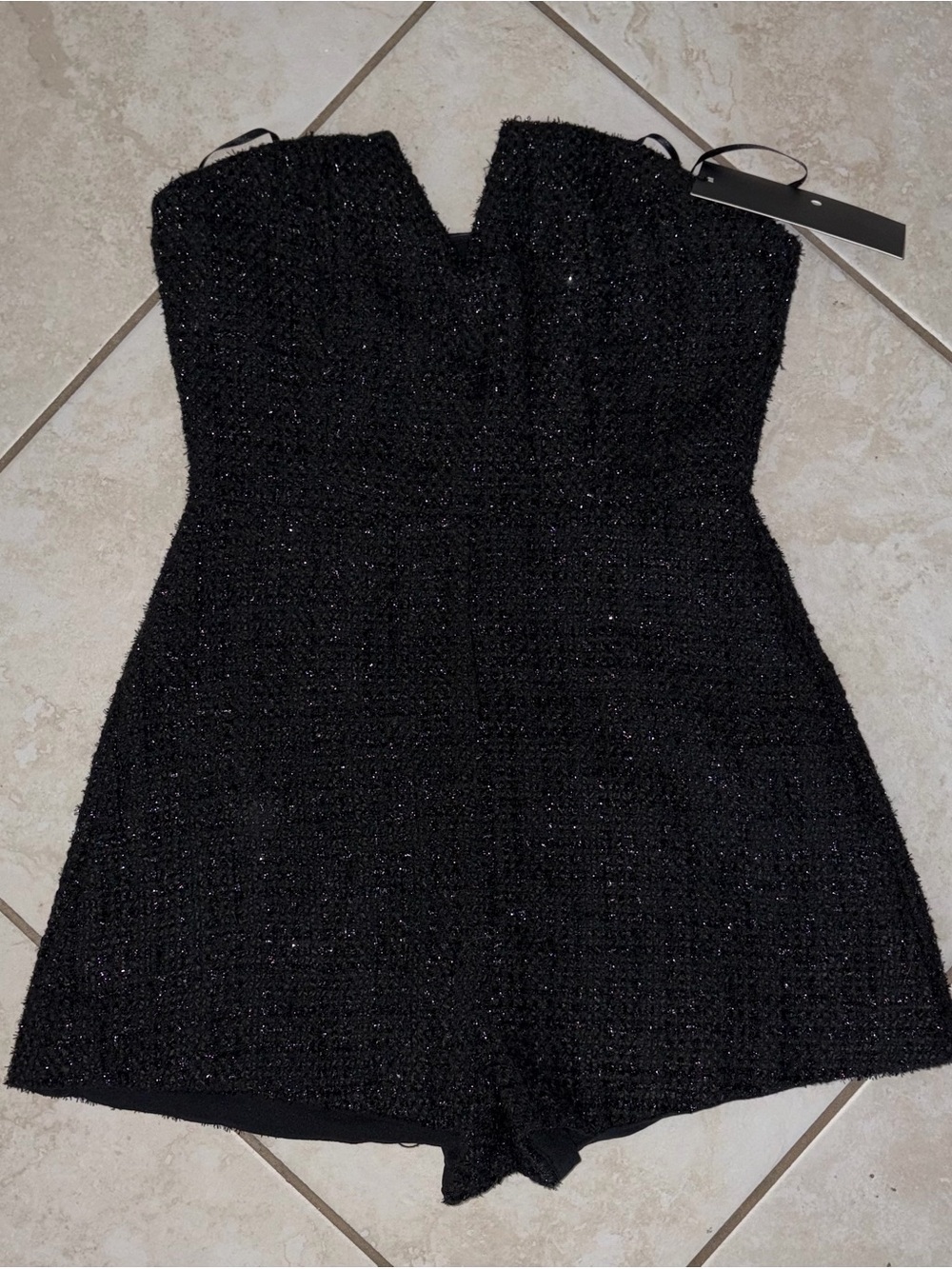 DO+BE Black Strapless Sparkle Romper